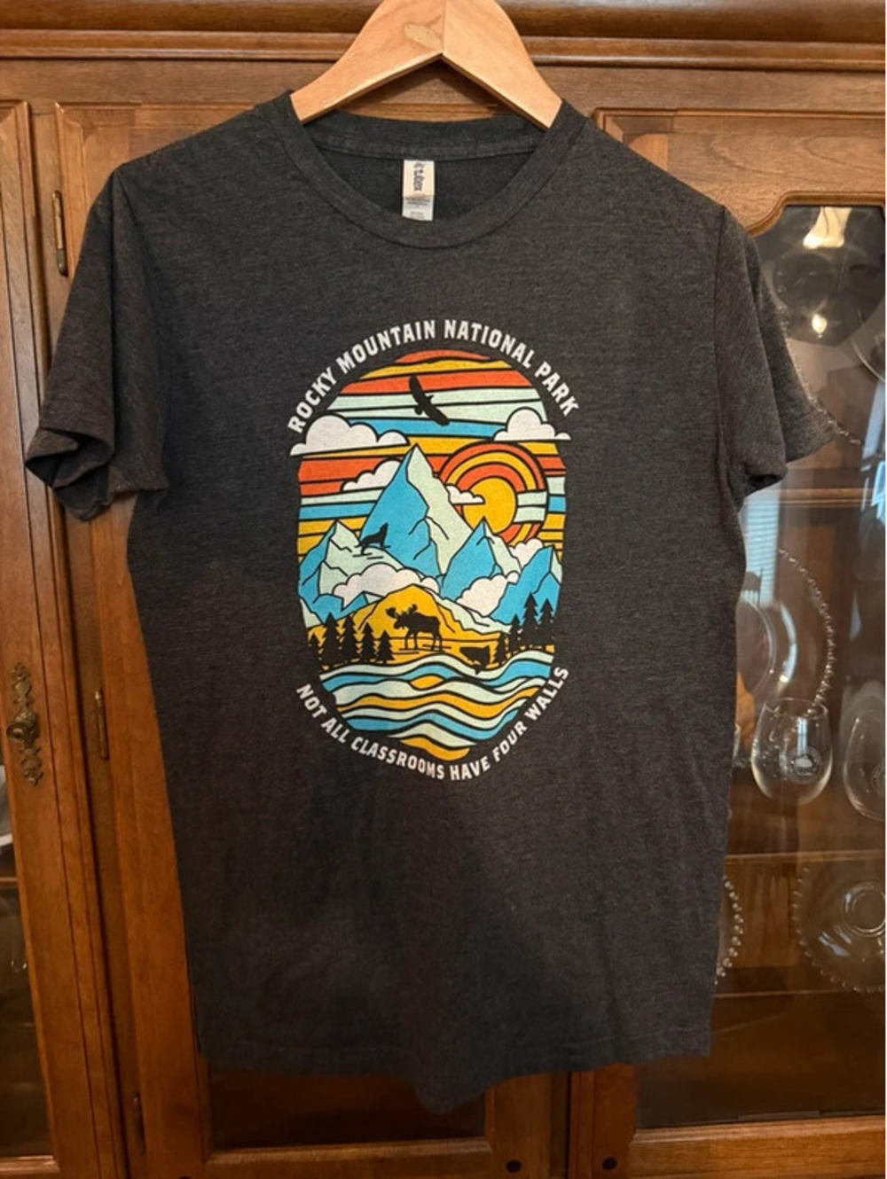 Tultex Rocky Mountain National Park Graphic T-Shirt Charcoal Grey - Size Small